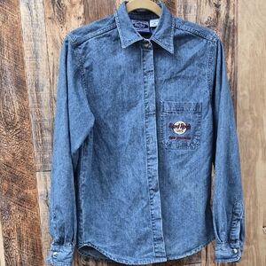 Hard Rock Cafe Classic Denim Button-Down Shirt